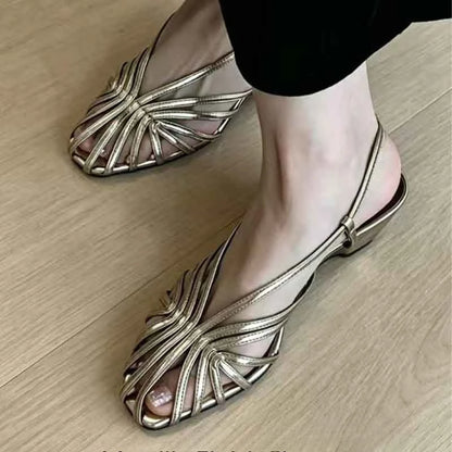 Mid Heels Womens Sandals Designer Heels Shoes Elegant Heeled Slippers Party Luxury Slides Slingback Trend Comfort Mujer Zapatos