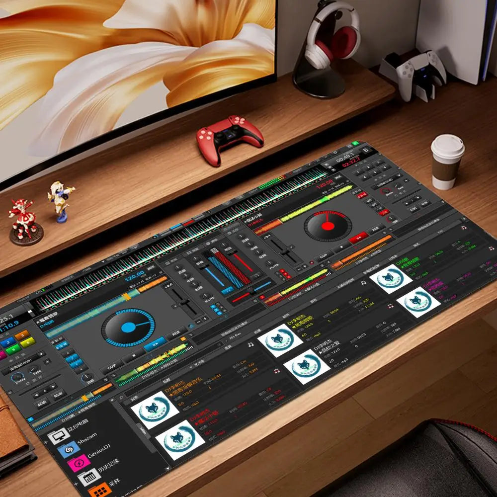 Radio Dj Workbench Large Gaming Mousepad Keyboard Gamer Mouse Pad on The Table Speed Desk Mat Anime 900x400 1000x500 Mouse Mat