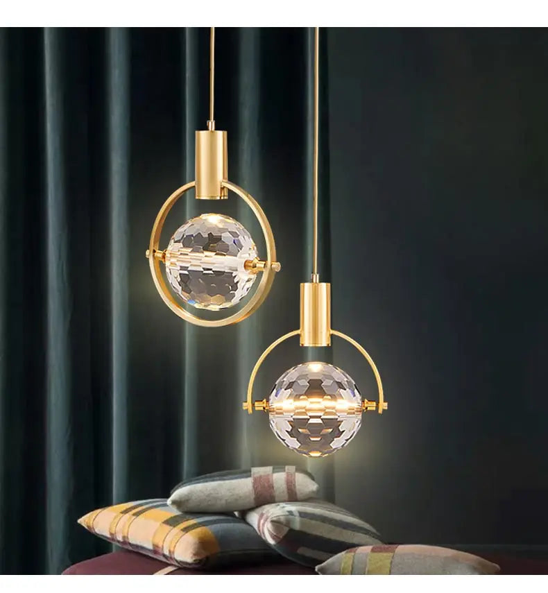 Crystal Led Pendant Lights Kitchen Fixture Suspension Bedside Hanging Lamp Nordic Loft Living Room Dining Room Indoor Home Decor