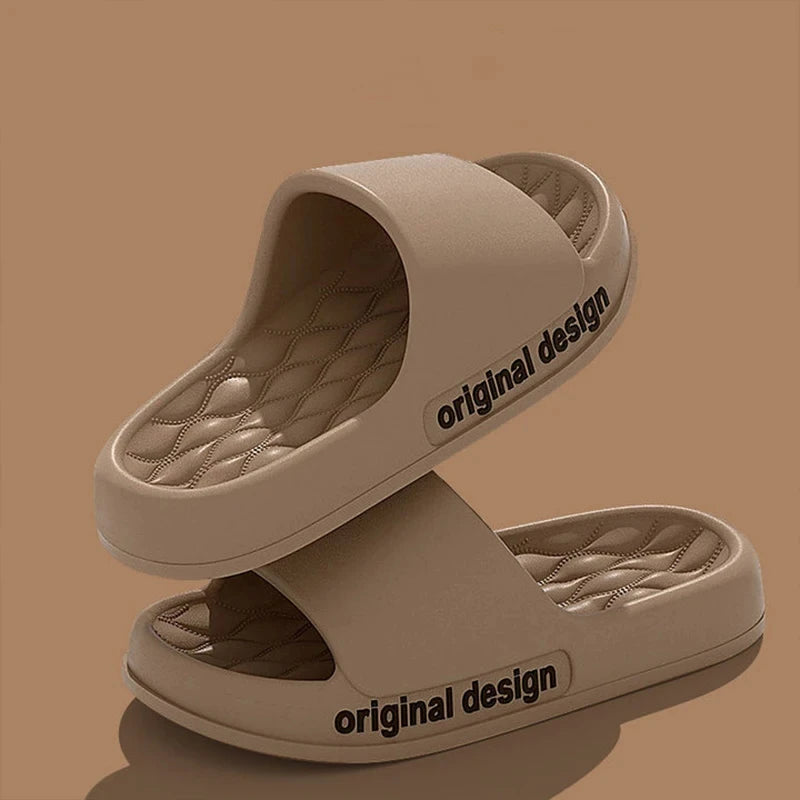 Smile Pop Men Slippers House Shower Bathroom Shoes EVA Beach Slides Fashion Soft Cloud Slippers Summer Men Antiskid Sandals