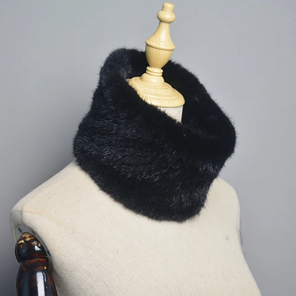 Winter Ring Scarf Women Real Fur Mink Warm Fashion Female Loop Mink Scarves 2026 For Women Knitted Ring Scarfs