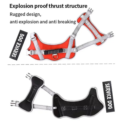 Adjustable Walking Dog Harness, Handle & Leash, No Pull Reflective Pet Vest, Soft Breathable Mesh, Suitable for Small & Big Dogs
