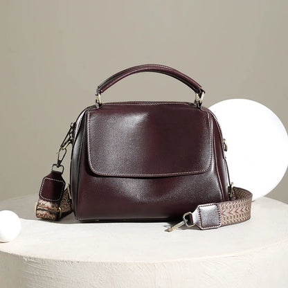 Women Cow Leather Commute Crossbody Bags Women Retro Cowhide Large Capacity Shoulder Bag Ladies Fashion Luxury Designer Handbags
