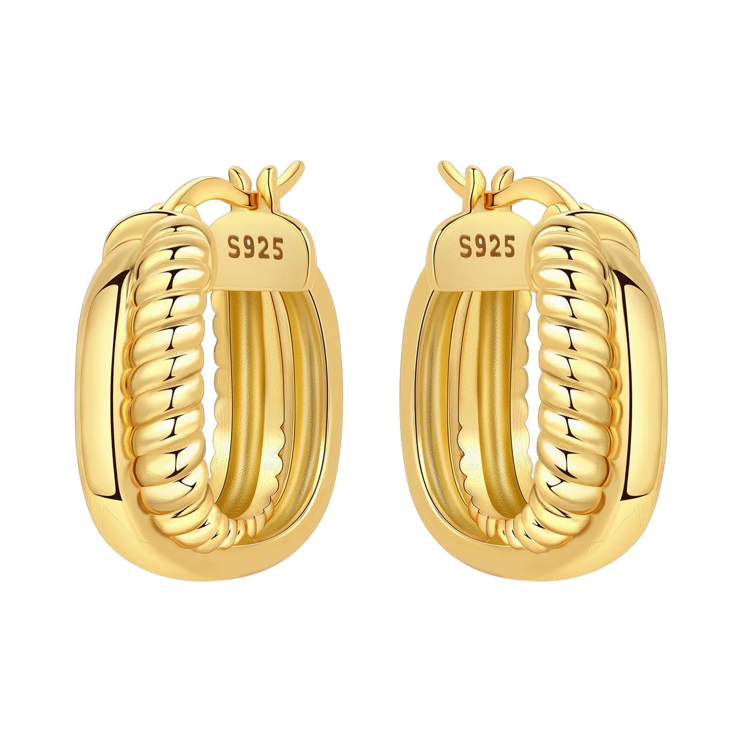 Original 925 Sterling Silver Heart Vintage Luxury Earrings Fashion 18K Gold Hoop Earrings for Women Piercing Jewelry Aretes 2026