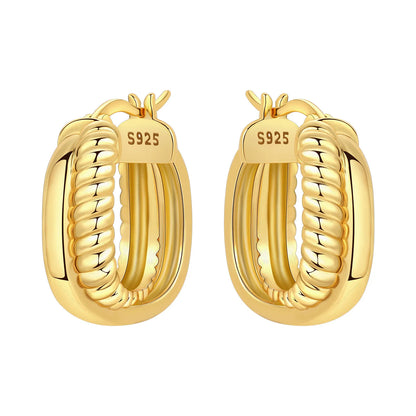 Original 925 Sterling Silver Heart Vintage Luxury Earrings Fashion 18K Gold Hoop Earrings for Women Piercing Jewelry Aretes 2026