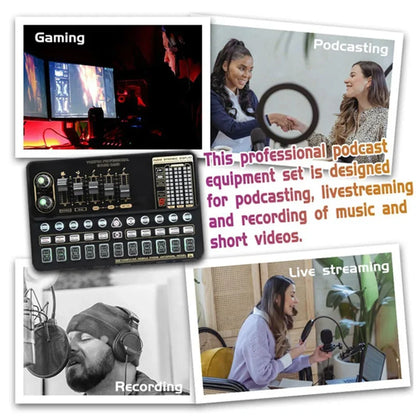 V10XPro Sound Card Studio Mixer Singing Noise Reduction Microphone Voice BM800 Live Broadcast Phone Computer Record V10X Pro set