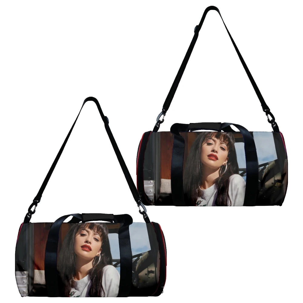 Popular Selena Quintanilla 3D Printed Large Capacity Travel Bags Barrel Shape Crossbody Bag Outdoor Sports Bags Gym Yoga Bag