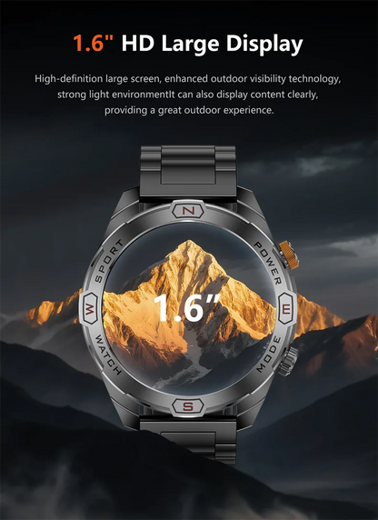 ChiBear Genuine Military Smart Watch Men: 1200 mAh Battery Compass GPS Sports Outdoor Watch Bluetooth Call Smartwatch 2026 New