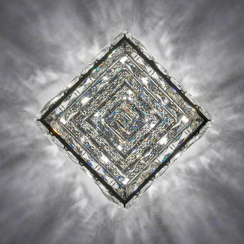 Modern Nordic Luxury Crystal LED Ceiling Light Gold Chrome Flush Mount Lamp for Living Dining Room Bedroom Home Decor Lighting