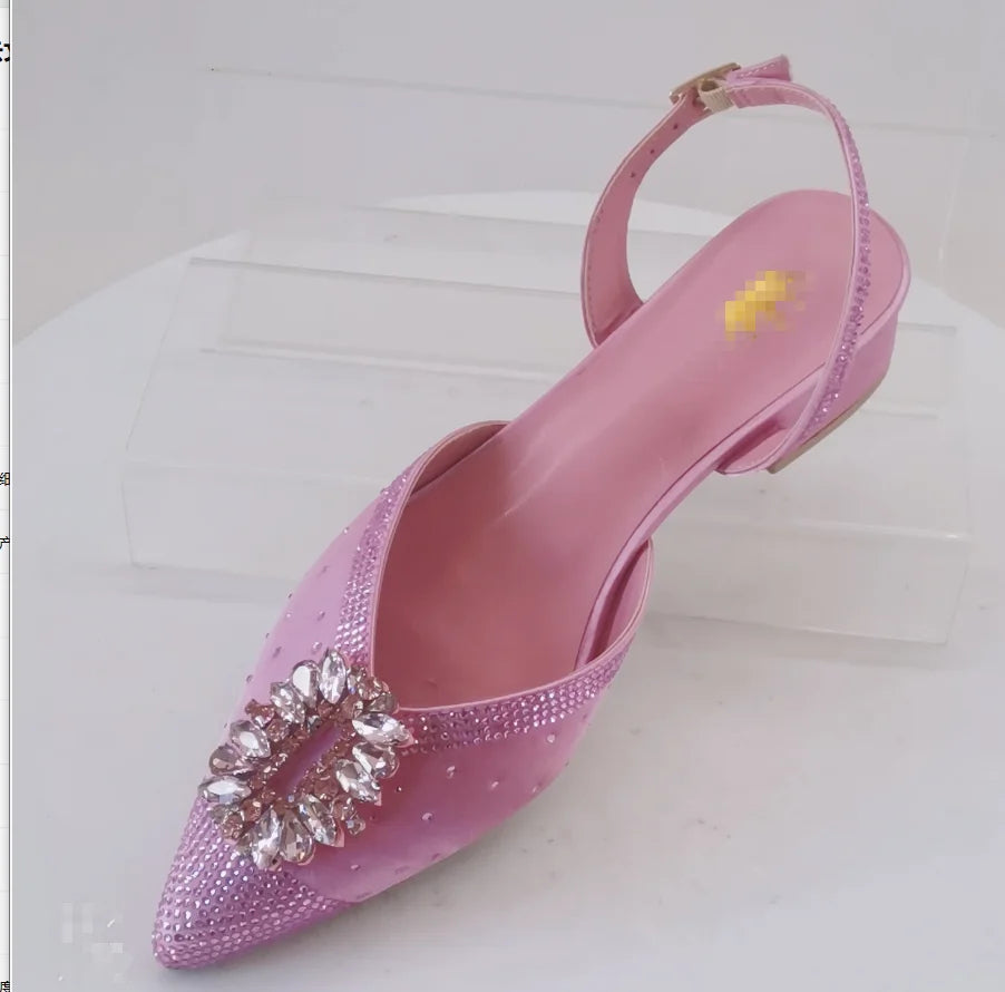 INSIGHTLINK Newest Golden Women High Heel with Bag Set Rhinestones Sandals Party Women's Shoes for Bridal Stiletto Luxury Pumps