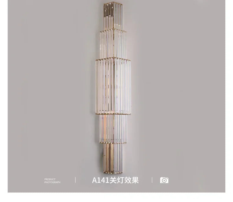 Luxury Hotel Lobby Large Big Crystal Wall Lamp for Club Hall Villa Living Room Bedroom Office Banquet Indoor Lighting Fixtures