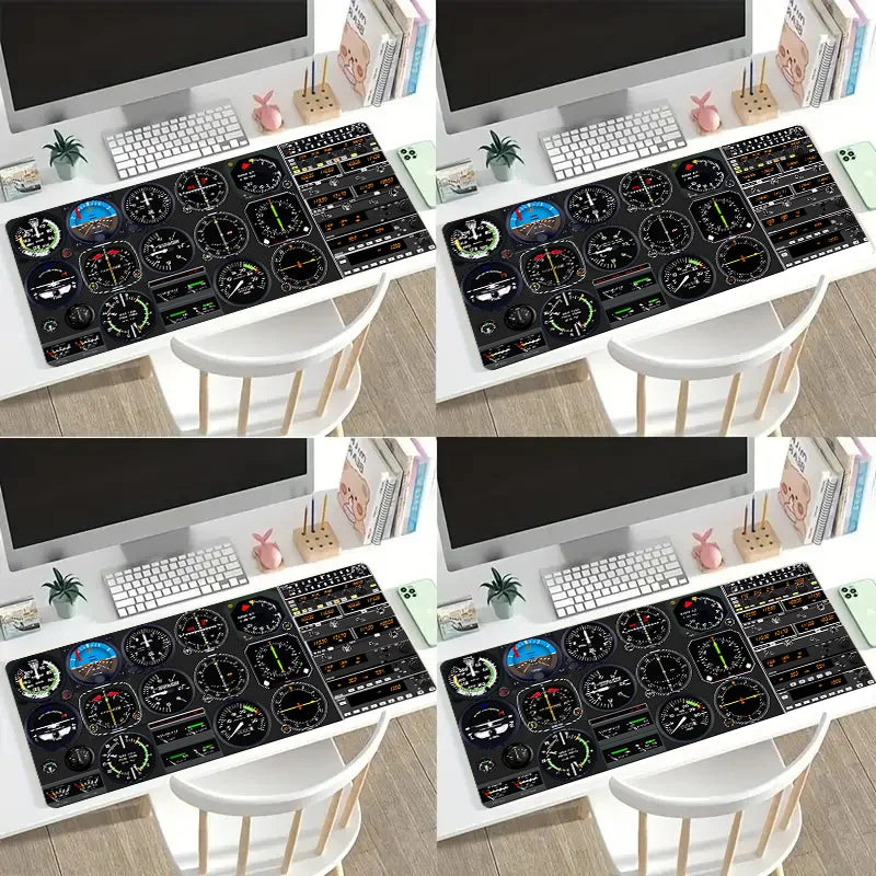 Brand Airplane Cockpit Mouse Pad Large Gaming Desk Mat Rubber Non-Slip Wear-Resistant Precise Tracking PC Student Office