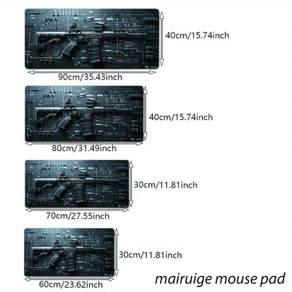 Gun-Themed Mouse Pad Large Size Rubber Base Anti-slip PC Desk Accessories Mousepad for Offices and Gamer Keyboard Mats Decor Mat