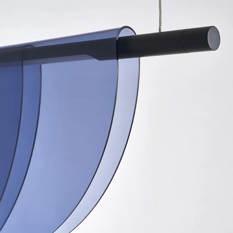 Nordic Blue Amber Acrylic Pendant Lights Living Room Makaron Hanging Lamp for Bedroom Dinning Room