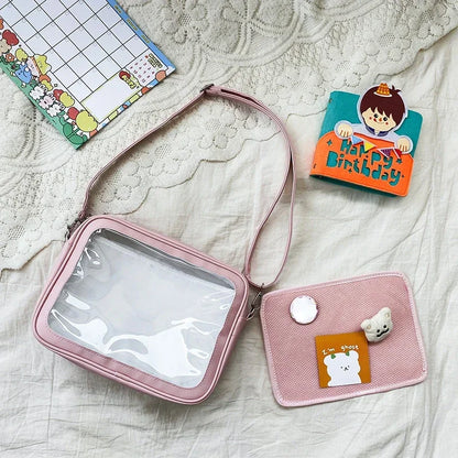 Female Ita Crossbody Bag Womens Transparent Messenger Bag Girls Cute-Lolita Shoulder Bags Teens Fashion Satchels Bag Ins