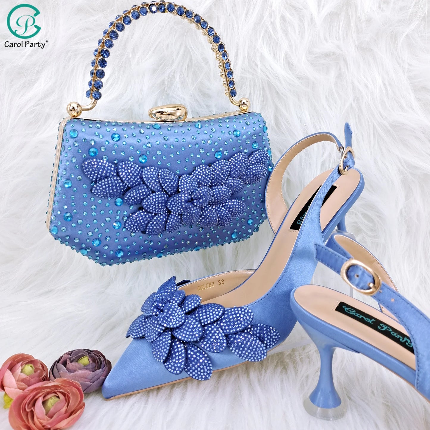 Nigerian Banquet Shoes and Bags African Fashion Peach Ladies Matching Shoes and Bags Pointed Toe High Heels Wedding Party