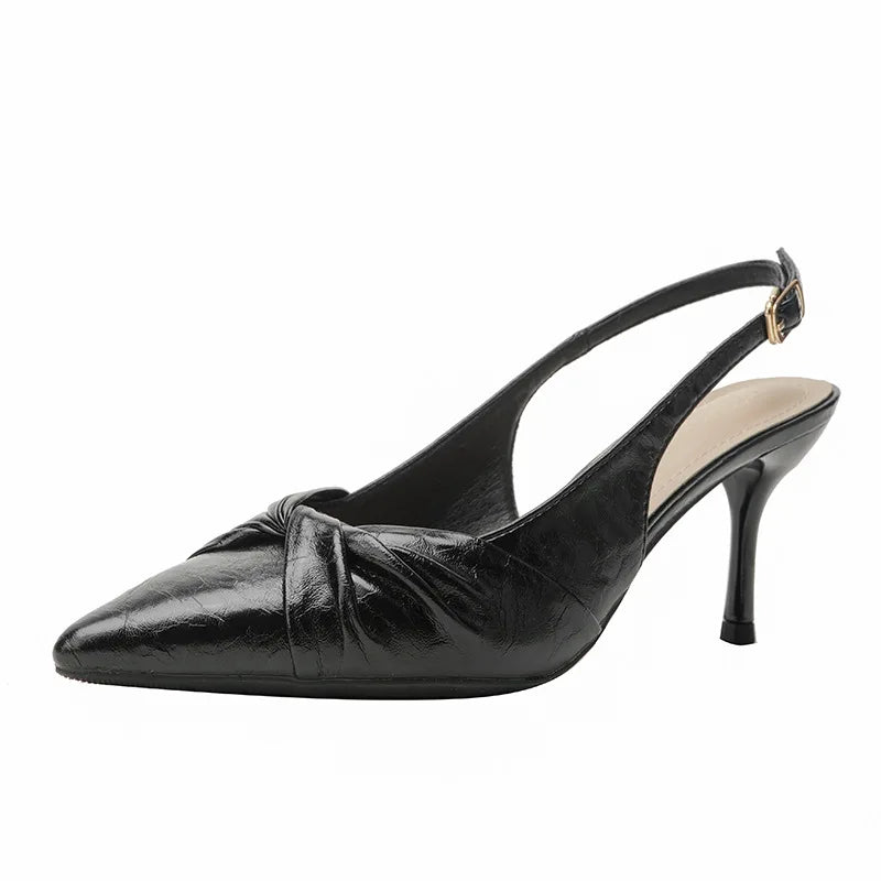 Luxury Designer Women's Shoes Exquisite Pointed Tip High Heeled Sandals for Woman Elegant French Casual Shoes Sandalias De Mujer