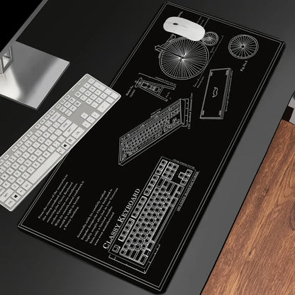 Xxl Mouse Pad Dualshot 2 Black Deskmat Playmat Laptop Anime Gaming Keyboard Rubber Pad on The Table Mouse Mat Pc Carpet