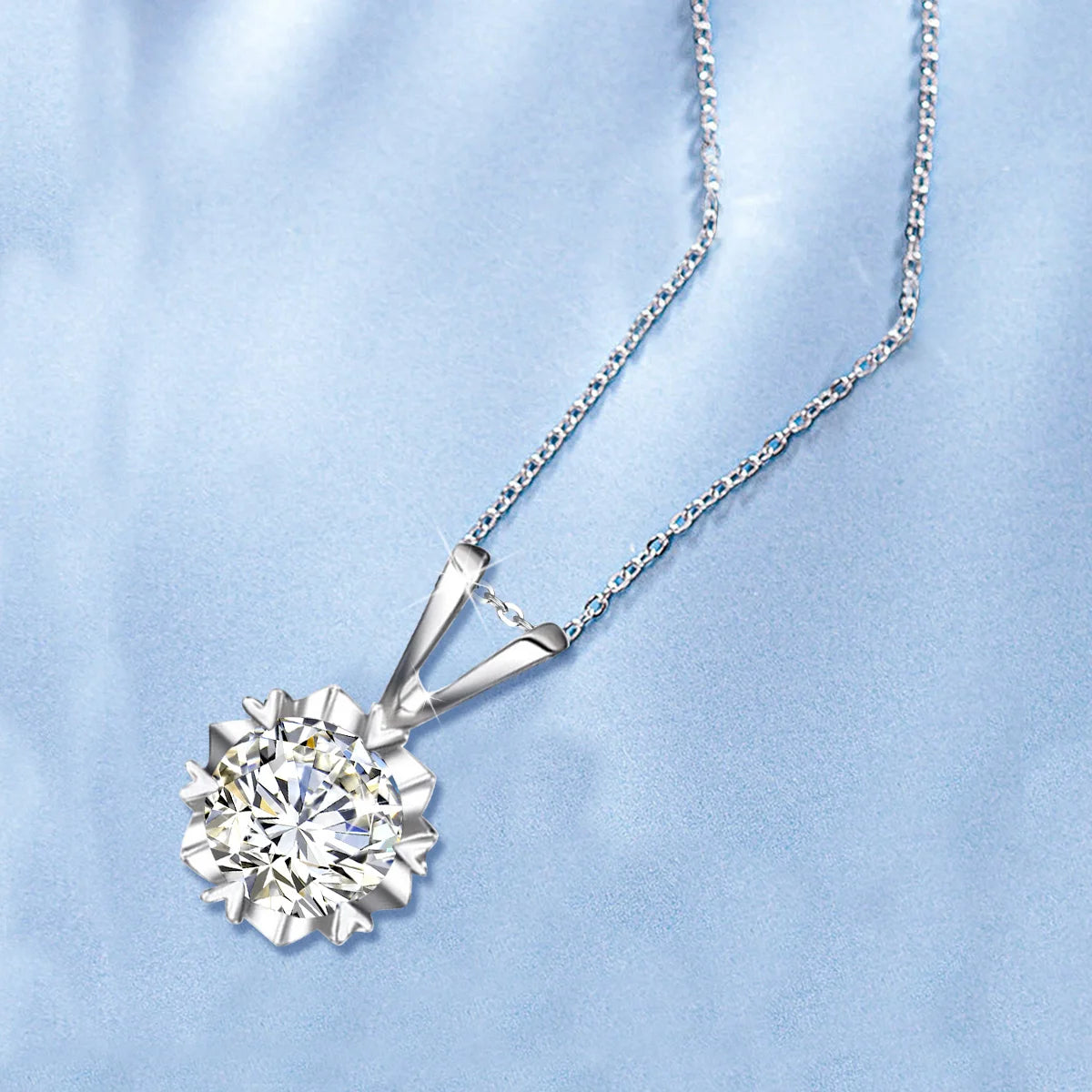 14K Gold Filled GRA Certificate 1-3ct Moissanite Snowflake Pendant 925 Silver Solitaire Necklace For Her Everyday Wear Jewellry