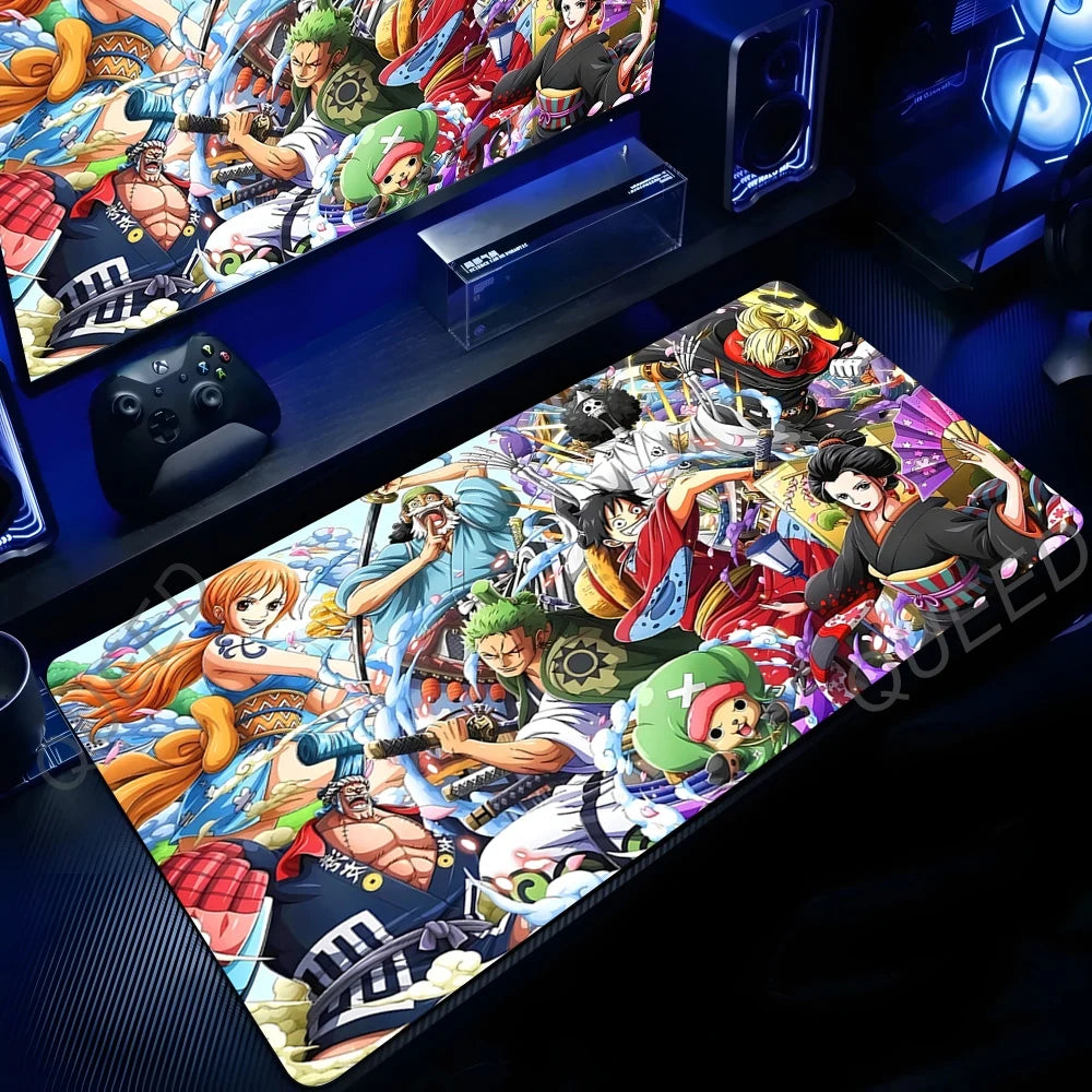 Anime Manga One Piece Mouse Pad Robin Luffy Zoro Sanji Nami Law Mousepad Computer Keyboard Pad Gaming Accessories XXL Desk Mat