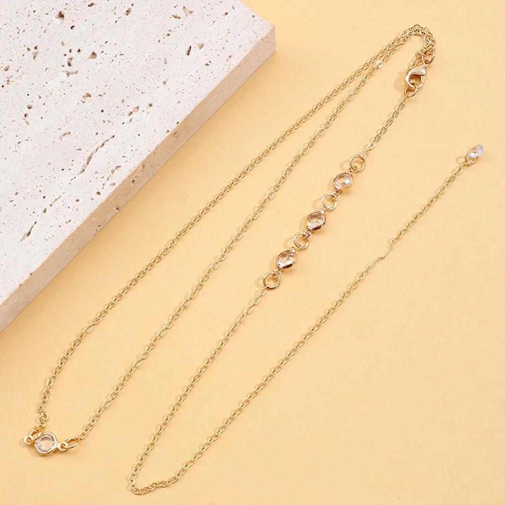 Elegant Crystal Bride Back Chain Necklace Dress Accessories Gift Fashion Round Rhinestone Backless Necklace Wedding Body Jewelry