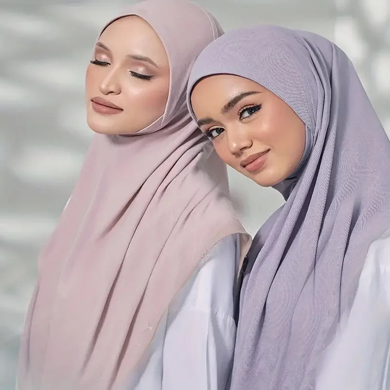 Muslim Islamic Jersey Modal Hijab Scarf Instant Hijabs Headscarfs For Women Long Scarves Head Wrap Shawl Bonnet Hijabe Femme