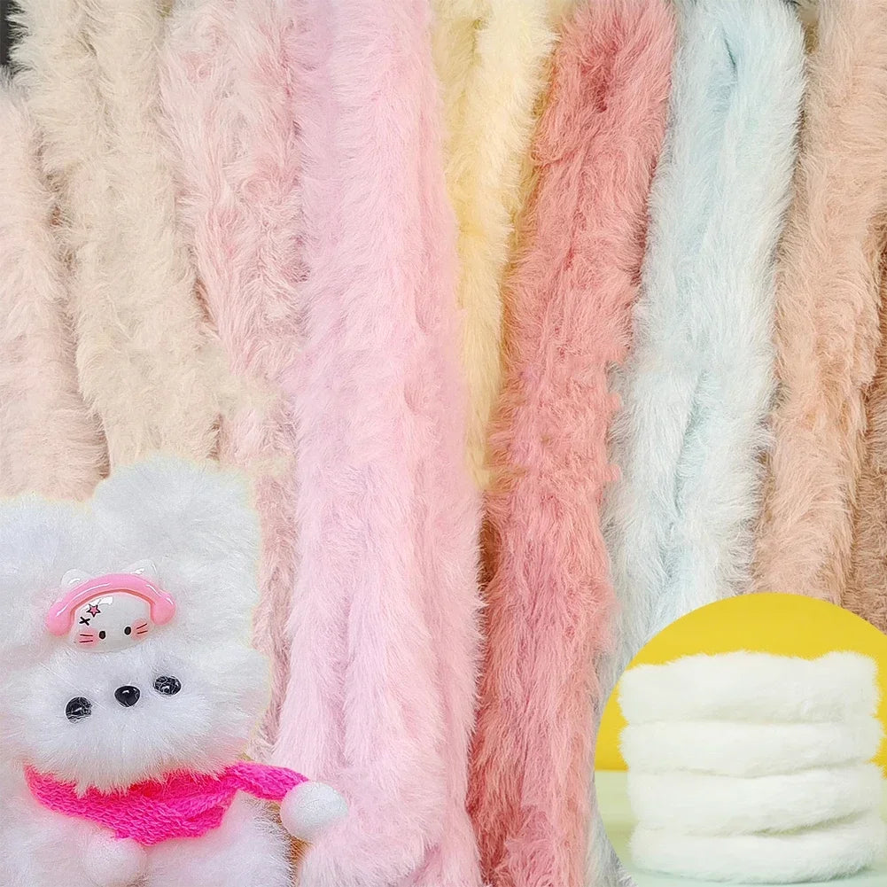 1m Plush Rabbit Hair Twisting Rod Color Fur Ribbon Tapes Rod DIY Gift Plush Twist Wire Stick Dog Toy Handmade Sewing Accessories