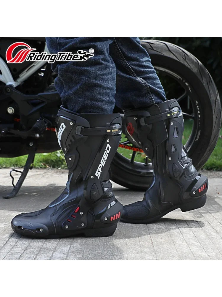Men's Steel Toe Enduro Motorcycle Motocross Boots Leather safety Cross Ankle Gear Shift Shoes for Off-Road Racing Accessories