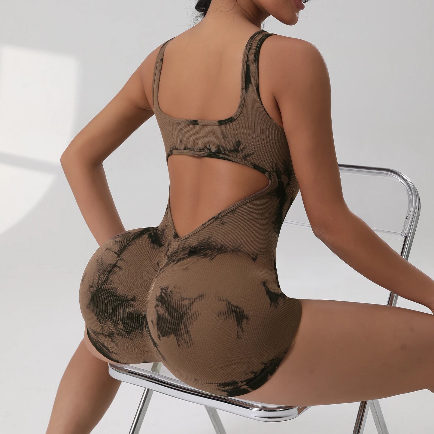 Sexy With V-shaped Exposed Waist Women's Summer Jumpsuits Fitness Daily Wear Casual Yoga Workout Jumpsuits