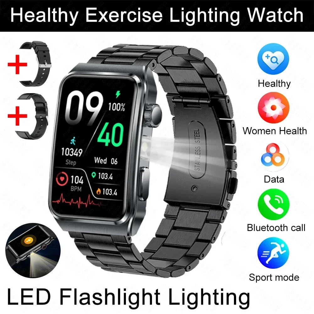 2025 New Nursing Grade ECG+PPG Pulse therapy Smartwatch Men Blood lipid Uric acid Bluetooth call Health Bracelet For Android iOS