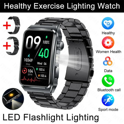 2025 New Nursing Grade ECG+PPG Pulse therapy Smartwatch Men Blood lipid Uric acid Bluetooth call Health Bracelet For Android iOS