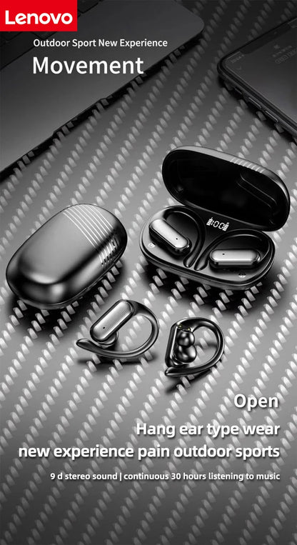 Lenovo A520 Wireless Bluetooth Earbuds Mini Touch Control Headphones HD Stereo Sound Built-in LED Light Portable Earphones