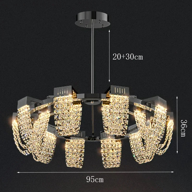 2025 New Home DecorationPendant Lights Luxury Crystal Living Room Chandelier Bedroom Pendant Lamp Ceiling Light  Indoor Lighting