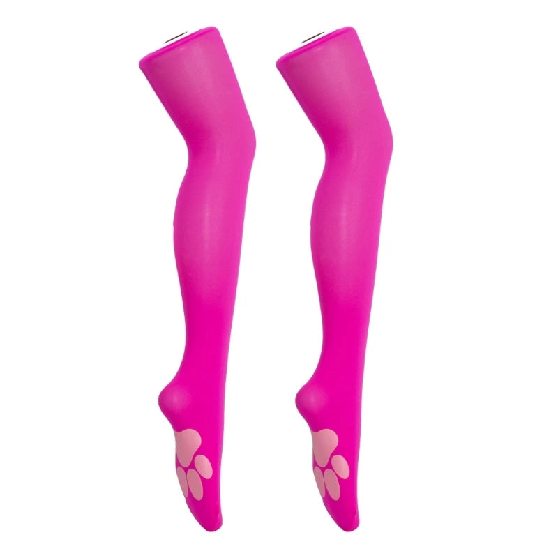 Cat Paw Thigh High Stocking Cosplay Paw Pad Socks Kitten Paw Over Knee Stockings