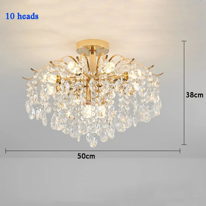 Modern Luxury Crystal Ceiling Chandelier For Living Room Dining Room Bedroom Ceiling Lamp LED Lights Home Appliance AC85-260V