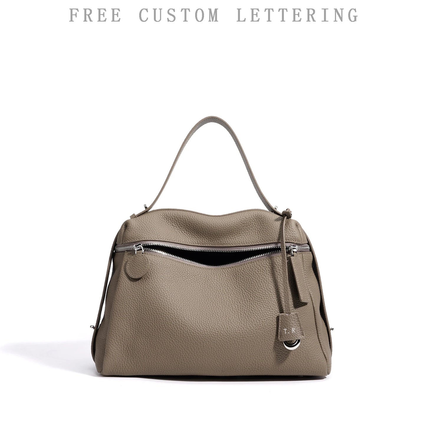 First Layer Cow Leather 33cm Tote Bag Fashionable Women's Bag New Design Large Capacity Soft Portable Shoulder Crossbody Bag