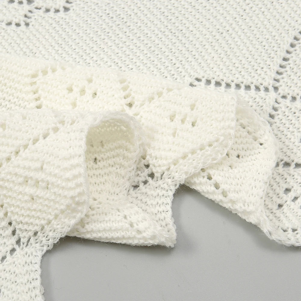 Fashion Knitted Cotton Hollow Scarf Shawl Solid Color Women Summer Air-conditioned Room Cape Ladies Simple Warps Wholesale