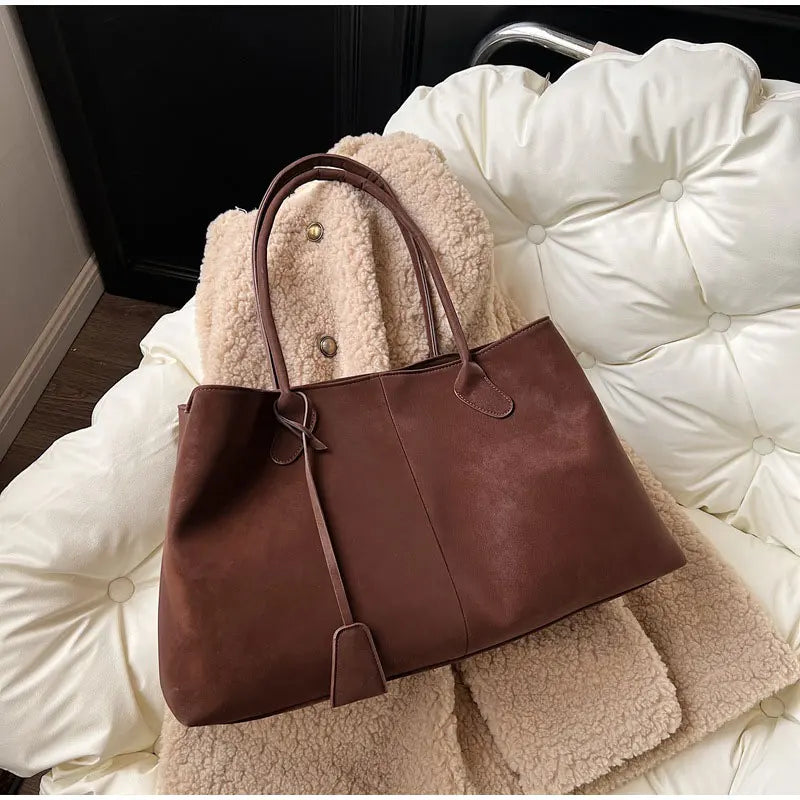 Vintage Casual Tote Bag New Large-capacity Handbag Europe America Popular Hot Selling Underarm Bag High-quality Pu Commuter Bags