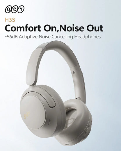 QCY H3S Over Ear Headphone Hi-Res LDAC Spatial Sound Headset H3S -56dB Adaptive ANC Wireless Earphone Bluetooth 6.0 102Hrs