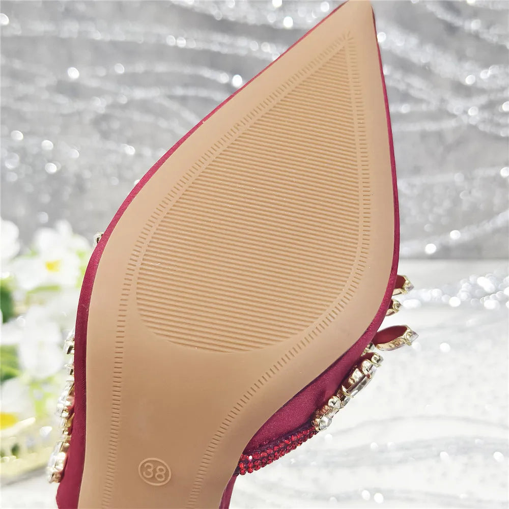 Designer Shoes Women's Luxury 2026 Elegant Crystal Women's Shoes Italian Women's Wedding Rhinestone Nigeria Party Wedding Pump