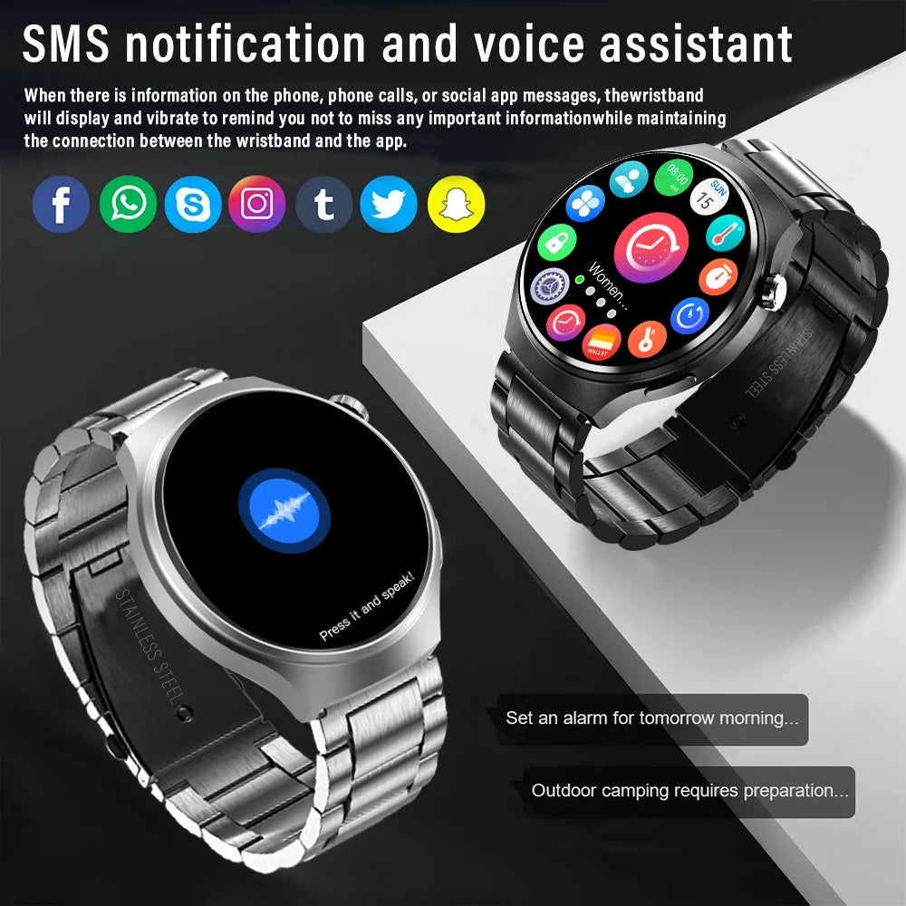 LAXASFIT 1.52" HD Smart Watch Game Dial Dynamic Dial Bluetooth Call Voice Assistant Fitness Tracker Wireless Charging