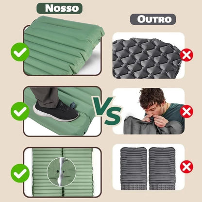 Extra Thick 4 Inch Camping Sleeping Pad Outdoor Camping Self-Inflating Mats Spliceable Hiking Fishing Sleeping Pad