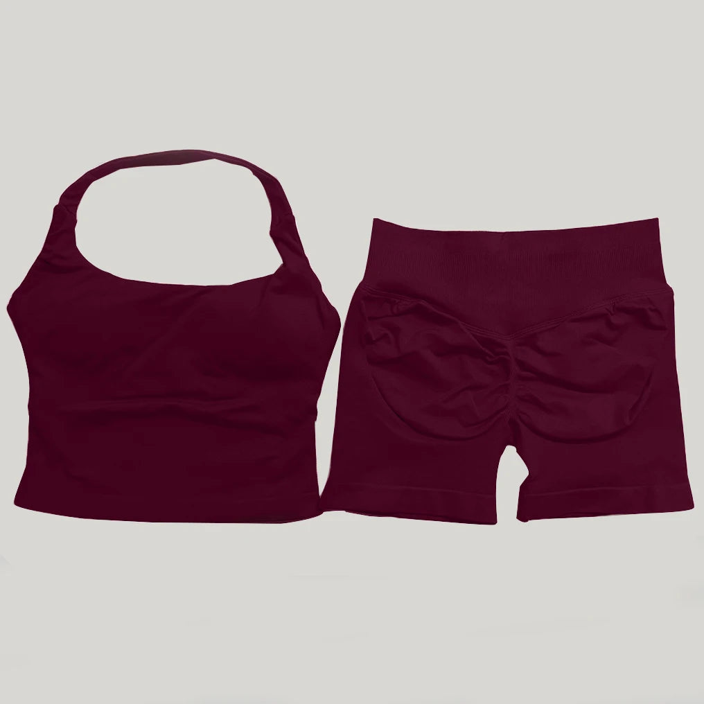 two pieces yoga outfits DF impact gym clothing fitness pants set DFNNYE woman Halter Top sports leggings Gym workout sets