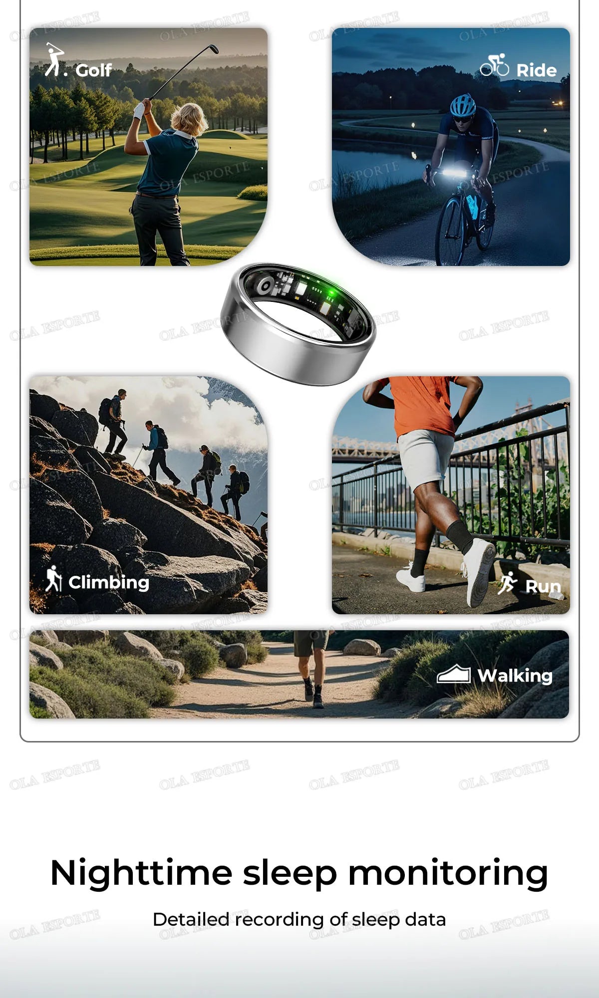 2026 New Smart Ring GPS Motion Modes Remote Control Camera Heart Rate Blood Oxygen/Pressure Outdoor Sports Waterproof Smartring