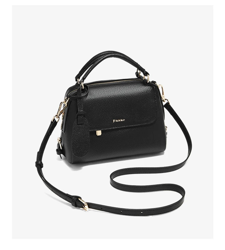 FOXER 2026 Fashion Women's Handbag Cow Leather Lady Shoulder Bag Light Luxury Crossbody Bag for Daily & Commute