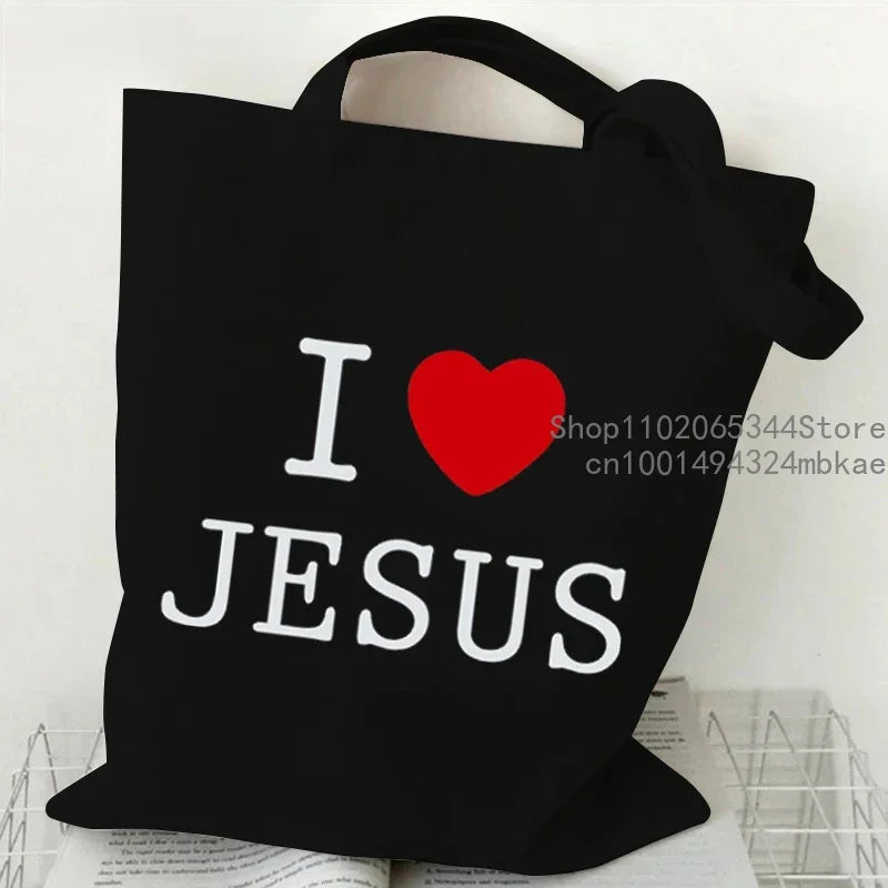 Faith Printed Heart Graphics Women Canvas Shoulder Tote Bag Casual Fashion Shopping Cases Bag Storage Handbag Christian Gifts