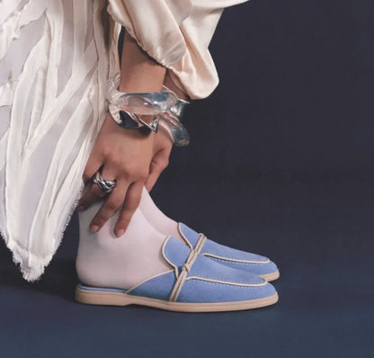 Designer Luxury Middle East Tassel Suede Leather Loafers for Women 2025 Slip On Slippers Flat Work Walking High Quality Shoes