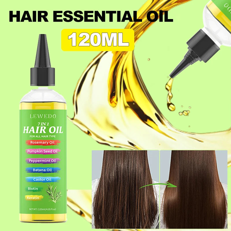 7-IN-1 Hair Oil Rosemary Hair Oil Strengthening Thick Hair Oil Batana Castor Nourishing Moisturizing Smoothing Anti Hair Loss