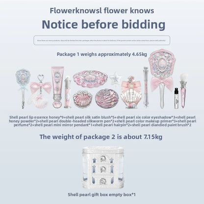 Flowerknows Shell's Jewel Collection All In One Makeup Kit Makeup Set for Women Full Kit Eyeshadow Lip Tint Blusher Perfume Box