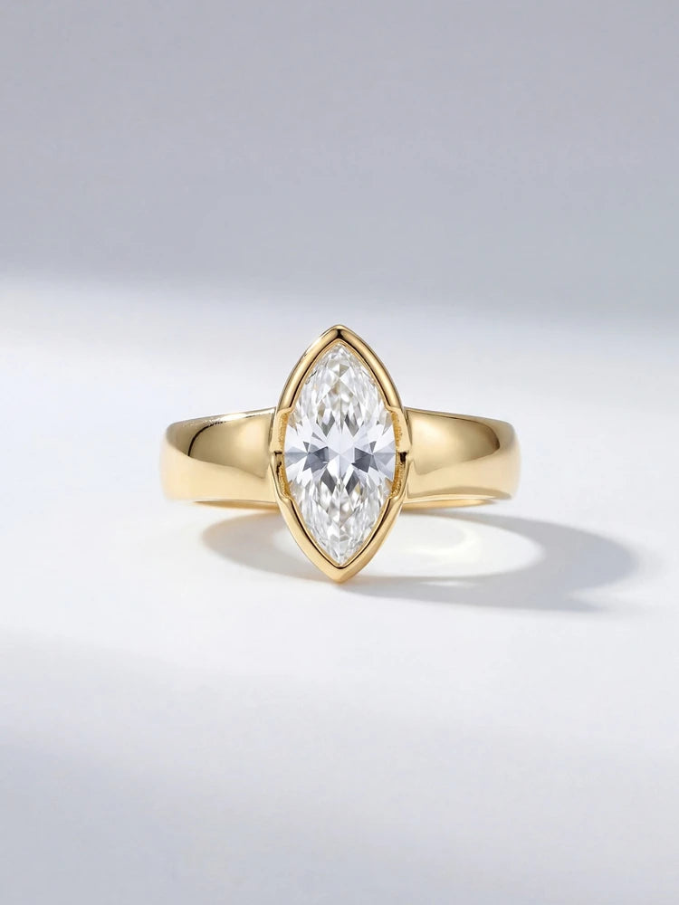 925 Sterling Silver 6*12mm Shining Glossy Marquise Zircon Ring for Women Engagement Wedding Luxury High Quality Fine Jewelry